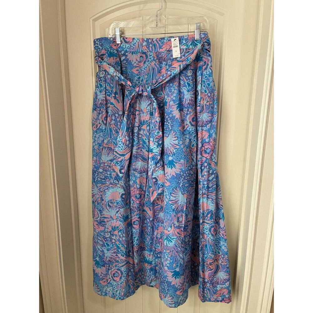 Talbots Blue Floral Maxi Skirt size 16 Boho Cottage Core Romantic